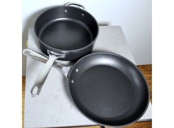 LE CREUSET Frying Pan & Saucepan W / Lid  - Lot Of 2!! - Item#185