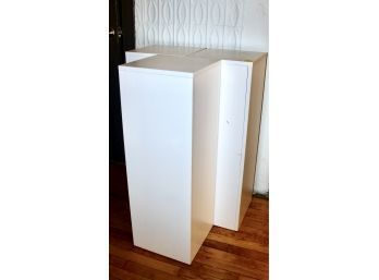 White Pedestals - Lot Of 2 - DISPLAY YOUR WINNINGS IN STYLE!! - Item#48