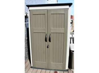 RUBBERMAID Large Vertical Resin Storage Shed - Two Door Shed - GREAT SPACE SAVER!- Item#33 DECK