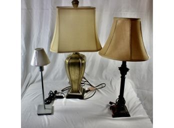 MIXED TABLE LAMPS - LOT OF 3 - BLACK - GOLD - IKEA!! Item#12 LVRM