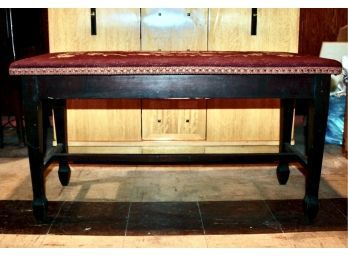 VINTAGE PIANO BENCH - BEAUTIFUL EMBROIDERY!! Item#38 BSMT