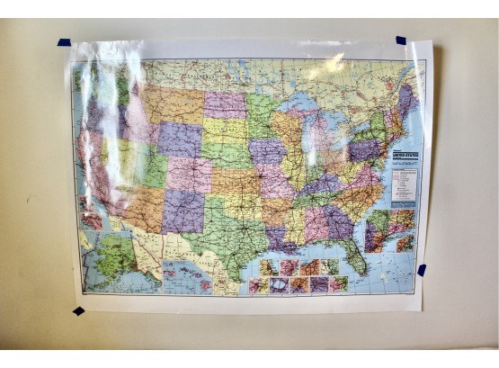 COLORPRINT UNITED STATES MAP W/ HIGHWAYS!! Item#153 RM2
