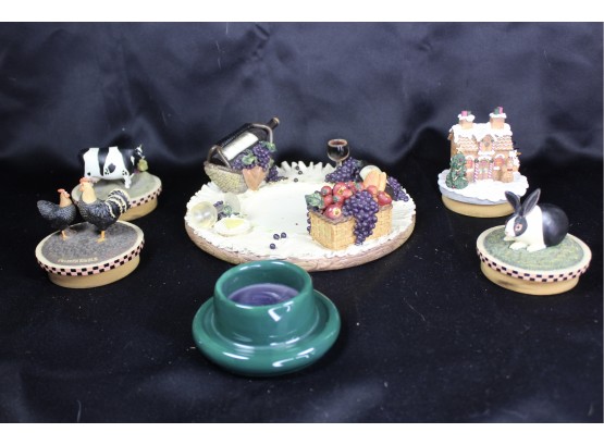 YANKEE CANDLE CO. , OUR AMERICA & COUNTRY CLASSIC CANDLE TOPPERS - LOT OF 6!! Item#102 BOX