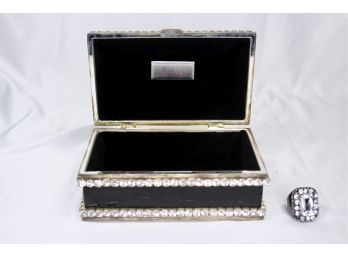 ISABELLA ADAMS KEEPSAKE  BOX - Luxury Box Encased In CLEAR PREMIUM CRYSTALS & Faux Ring To Match! Item#245 BOX