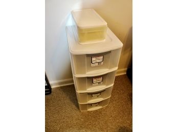 STERILITE DRAWER STACKABLE BINS - LOT OF 3 - WHITE - SHOE BOX - GREAT FOR STORAGE!! Item#149 RM2