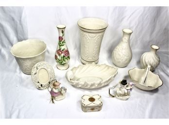 LENOX ASSORTED LOT - Vases, Candy Dish, Picture Frame, Christmas Ornaments!! Item#259 R1