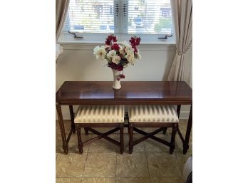 LANE ALTAVISTA  Sofa Table W/ Matching Chairs - High Quality Hardwood - Custom Glass Top!! Item#18 RM2