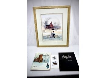 P. BUCKLEY MOSS SIGNED ART - Autumn Picnic - 1996 Limited Edition - 743/1000 - AMAZING FRAME!! Item#188 LV