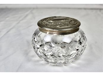 WATERFORD VINTAGE CRYSTAL CANDY DISH - SILVER PLATED TOP!! Item#56 LV