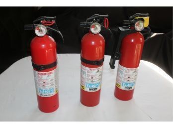 ABC KIDDE DRY CHEMICAL FIRE EXTINGUISHERS - COMPLETELY FULL - LOT OF 3 - ITEM#111 KIT
