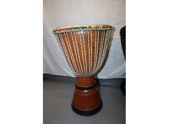 HAND MADE DJEMBE DRUM WITH ROPE TUNING - GOOD CONDITION - ITEM#87