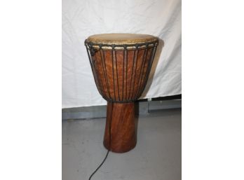 HAND MADE DJEMBE DRUM WITH BLACK ROPE TUNING - ITEM#80