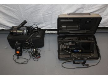 LOT OF 2 - SONY VIDEO CAMERAS - MODEL CDC-TR101 - MODEL CCD-V8AF - WITH CASES - GOOD CONDITION - ITEM#25