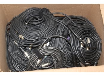 LOT OF VARIOUS CABLES - XLR - MULTIPLE SIZES - POWER QUADS & STRIPS - GOOD CONDITION - ITEM#43