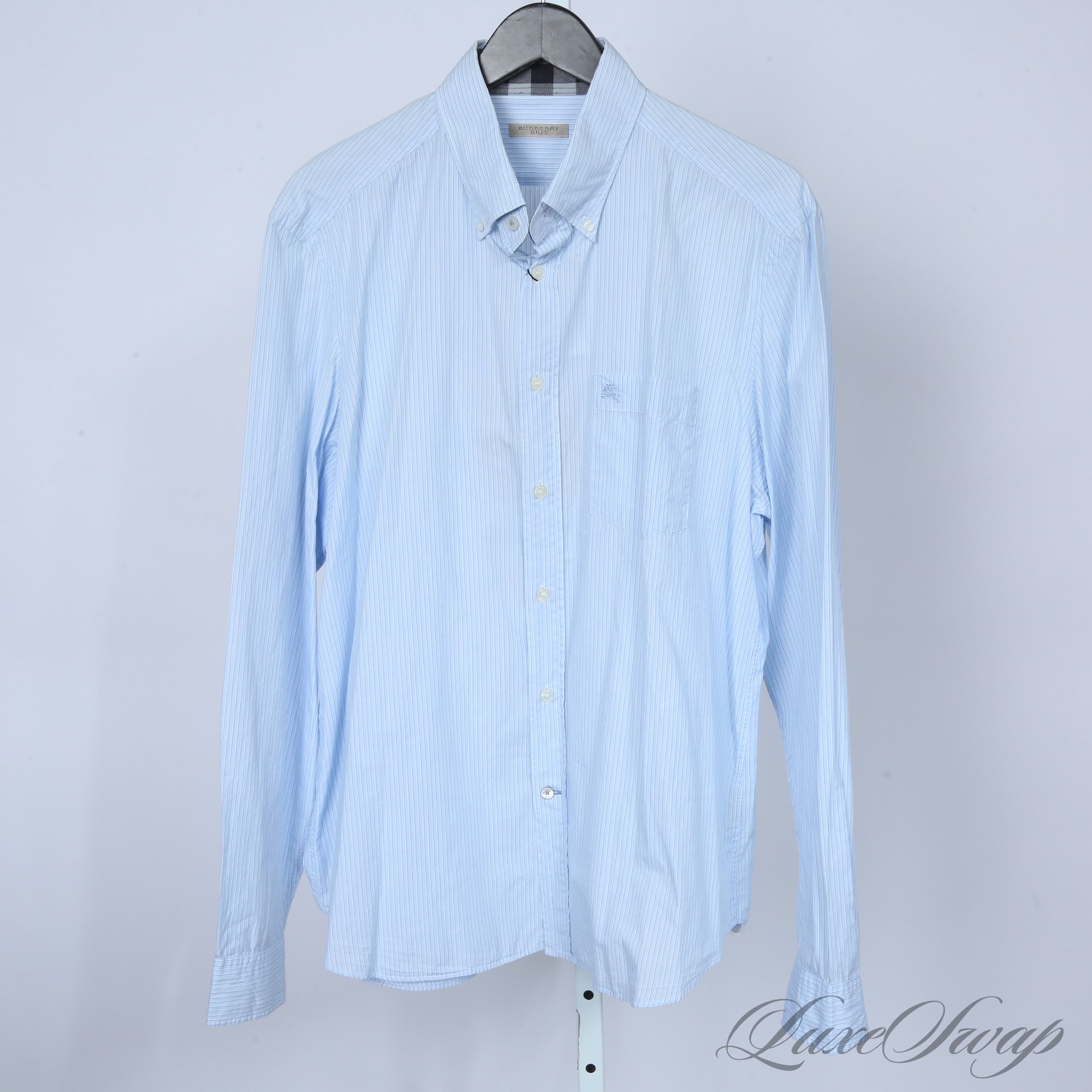 BRAND NEW WITH TAGS MENS BURBERRY LIGHTWEIGHT SPRING BLUE MULTI STRIPED ...