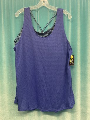NEW WITH TAGS CHAMPION BLUE STRIP TANK WITH BUILT HALTER SIZE XXL