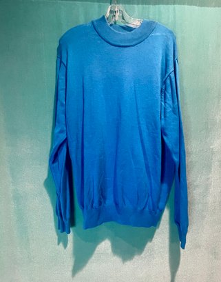 VINTAGE INSERCH COTTON BLEND LONG SLEEVE PULLOVER PERIWINKLE BLUE SWEATER SIZE L