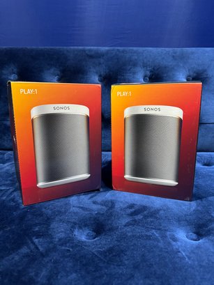 LOT X2 BRAND NEW SEALED IN BOX SONOS PLAY : 1 WIRELESS SPEAKERS