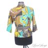 EXCEPTIONAL TRINA TURK SILK AND LINEN BUTTERFLY WING SCARF PRINT BELTED KIMONO JACKET 6