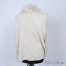 BRAND NEW WITH TAGS ASHLEY STEWART ECRU SHAGGY LONG FAUX FUR AND RIBBED BACK BOHEMIAN VEST 22/24