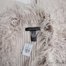 BRAND NEW WITH TAGS ASHLEY STEWART ECRU SHAGGY LONG FAUX FUR AND RIBBED BACK BOHEMIAN VEST 22/24