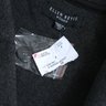 BRAND NEW WITH TAGS ELLEN REYES CHARCOAL GREY FLEECE FLANNEL AND BLACK LEATHERETTE TRIM BUCKLED GILET VEST XXL