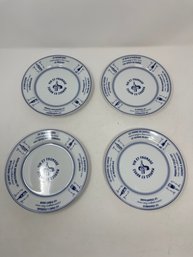 PILLIVUYT MADE IN FRANCE LOT OF 4 PORCELAIN WINE & CHEESE PLATES
