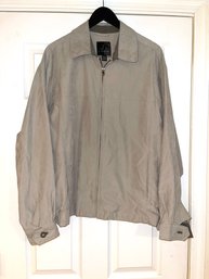 THIS WAS NOT CHEAP!! MENS J. FERRAR TAN COLLARED ZIP-UP BLOUSON JACKET SIZE M