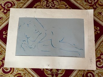 IMPOSSIBLY RARE SIGNED AND NUMBERED EDITION OF 15 DEBI TOBEY BLUE NUDE UNFRAMED PRINT