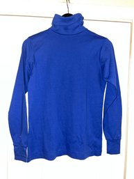 SPRING READY!! WOMENS LANDS END MADE IN USA(!!) ROYAL BLUE PURE COTTON TURTLENECK SIZE M