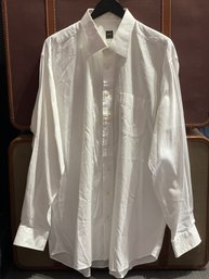 IKE BEHAR MENS WHITE SHIRT 17 1/2-38