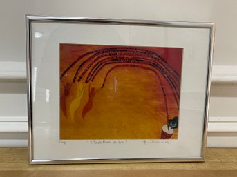 A SIGNED & FRAMED 'A BEAT ABOVE FREEDOM' ART BY R. WILLIAMS NYC DATED 1998