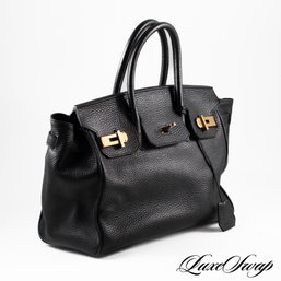 YOU KNOW WHAT THEYRE GONNA THINK! ANONYMOUS VERY WELL MADE BLACK HERMES KELLY BIRKIN STYLE HANDBAG BAG