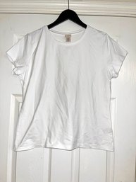 TRULY MOISTURE WICKING!! WOMENS COVINGTON NYLON-BLEND WHITE T-SHIRT TOP SIZE XL