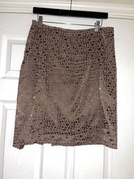 TRIIIIPPPPYYY PRINTS!! WOMENS JONES NEW YORK WAVVY KNIT PURE COTTON BROWN SKIRT SIZE 8