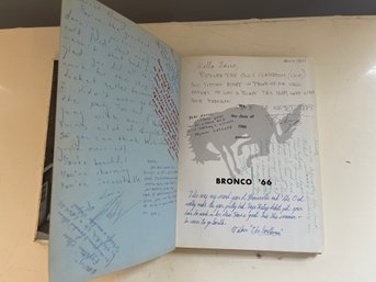 VINTAGE BRONXVILLE BRONCOS CLASS OF 1966 YEARBOOK WITH MANY SIGNATURES