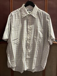 BLOOMINGDALES MENS WHITE, BLUE AND YELLOW STRIPPED SHIRT (17)