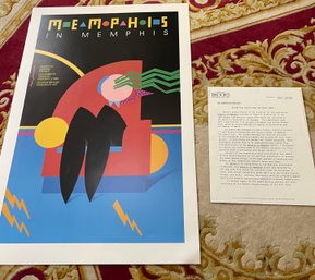 RARE 1980S MEMPHIS MILANO AWARD WINNING & MINT MEMPHIS IN MEMPHIS ADVERTISEMENT COMPLETE WITH AWARD PAPERS