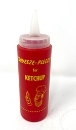 PRE 1958 AMERICANA BRAND NEW UNUSED VINTAGE SQUEEZE PLEEZE FOR KETCHUP RED KETCHUP BOTTLE