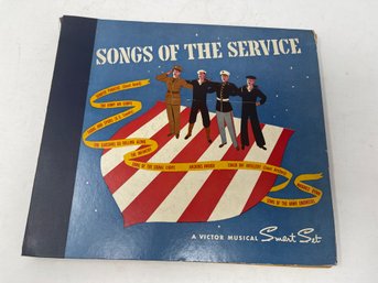 RARE & COMPLETE VINTAGE 1940S SONGS OF THE SERVICE VICTOR MUSICAL SMART SET VICTROLA WAR TIME RECORD