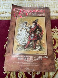 AMAZING AUTOGRAPHED 1985 SIGNED BY FAMOUS ILLUSTRATOR DESMOND HEELEY NEW YORK CITY OPERA BRIGADOON POSTER
