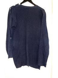 STRAIGHT FROM BLOOMIES!! WOMENS BLOOMINGDALE'S MOP BUTTON ACCENTED KNIT PURE COTTON SWEATER SIZE L