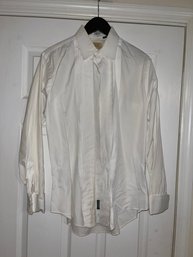 BE A TRUE STATESMAN!! MENS FAMILY BRITCHES PURE COTTON MADE IN USA(!!) PLEATED TUXEDO SHIRT SIZE 15.5 34