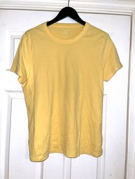 FANTASTIC WOMENS LANDS END PURE COTTON YELLOW T-SHIRT SIZE L