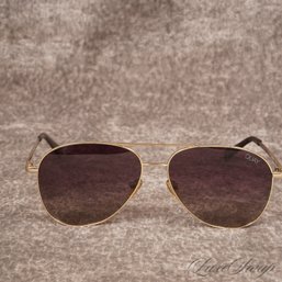 MODERN AND FRESH QUAY AUSTRALIA STILL STANDING GOLD GRADIENT AVIATOR SUNGLASSES