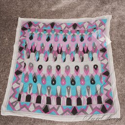 VINTAGE EMILIO PUCCI MADE IN ITALY COTTON VOILE FANTASIA PRINT SMALL SCARF
