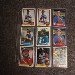 #7 A LOT OF 18 VINTAGE BASEBALL CARDS MOSTLY 1980S INCLUDING HAROLD BAINES AND JOE HESKETH