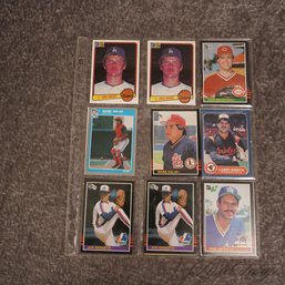 #9 A LOT OF 18 VINTAGE BASEBALL CARDS MOSTLY 1980S INCLUDING TOM BROWNING AND PHIL BRADLEY