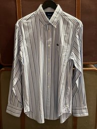 FAONNABLE MENS WHITE BLUE STRIPPED SHIRT (M)