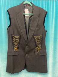 Custom Frey Vest Made With Hart Schaffner & Marx Suit  Fabric Size M/L